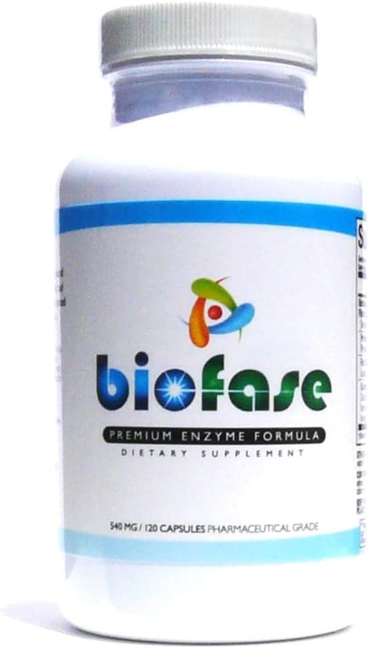 Premium Biofase Enzyme Formula 120 Capsules - Biofilm Defense & Digestion Support - Systemic Enzymes for Intestinal Health - No Fillers
