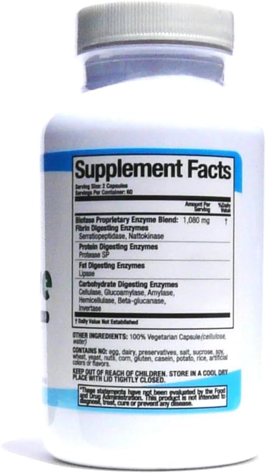 Premium Biofase Enzyme Formula 120 Capsules - Biofilm Defense & Digestion Support - Systemic Enzymes for Intestinal Health - No Fillers