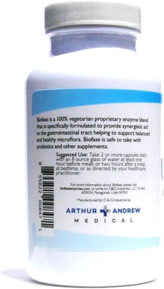 Premium Biofase Enzyme Formula 120 Capsules - Biofilm Defense & Digestion Support - Systemic Enzymes for Intestinal Health - No Fillers