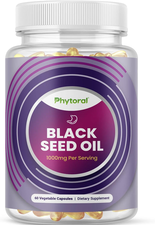 Premium Black Seed Oil Capsules - Digestive Health & Immune Support Supplement with Nigella Sativa - Antioxidant Brain Booster Capsules