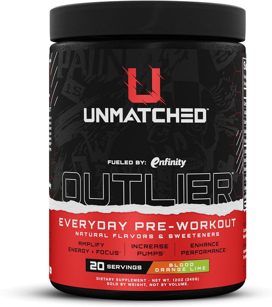 Premium Blood Orange Lime Pre Workout Powder with Paraxanthine, Beta Alanine & NO3-T Nitrates | Unisex Formula | Natural Flavors | 20 Servings
