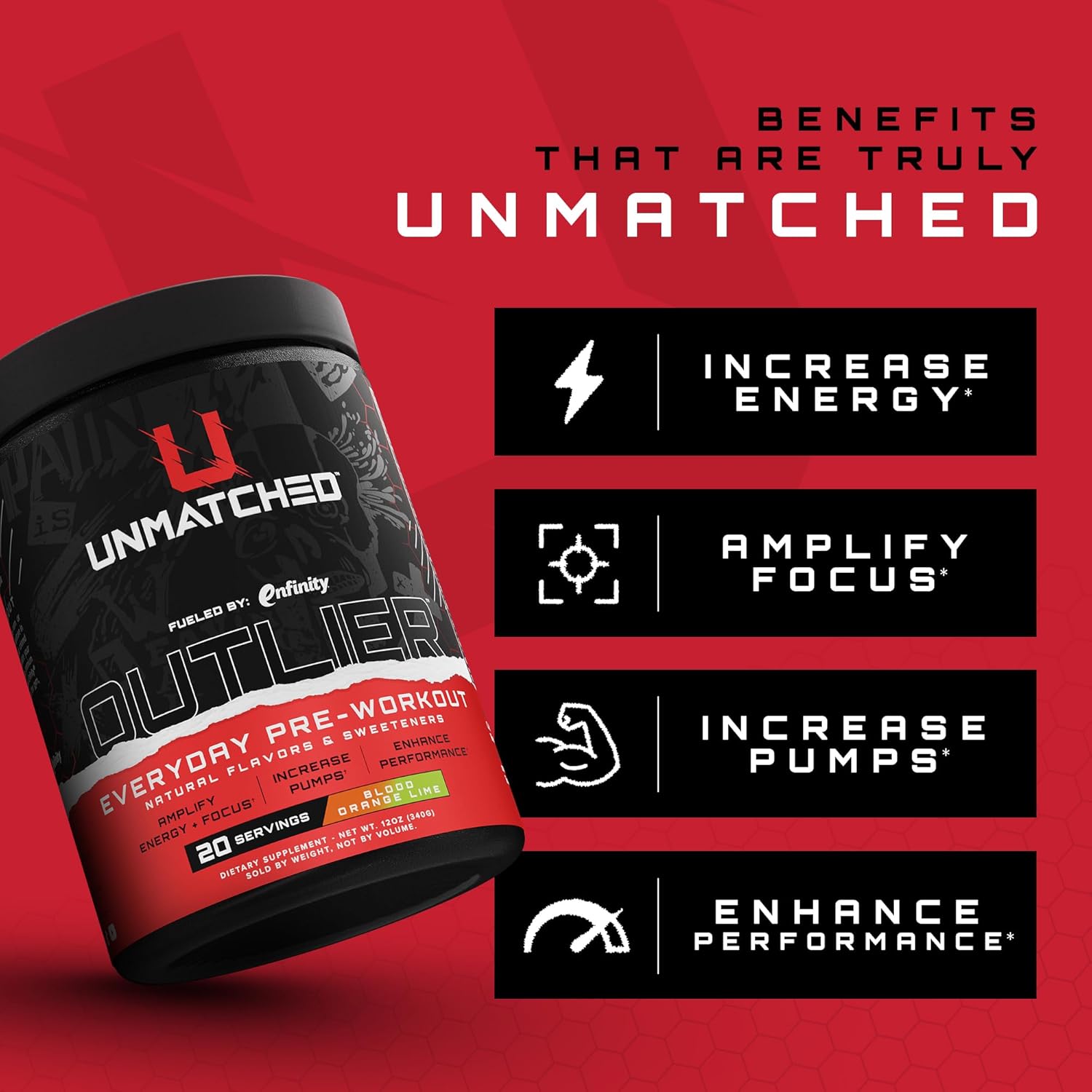Premium Blood Orange Lime Pre Workout Powder with Paraxanthine, Beta Alanine & NO3-T Nitrates | Unisex Formula | Natural Flavors | 20 Servings