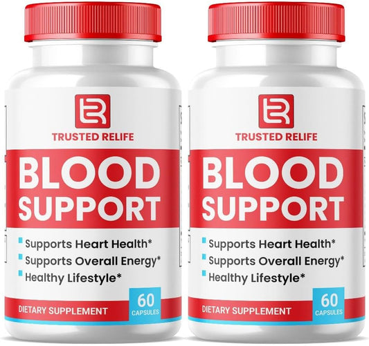 Premium Blood Support Capsules (2 Pack) - All Natural Formula for Stable Levels & Healthy Circulation - Trusted Relief Supplement