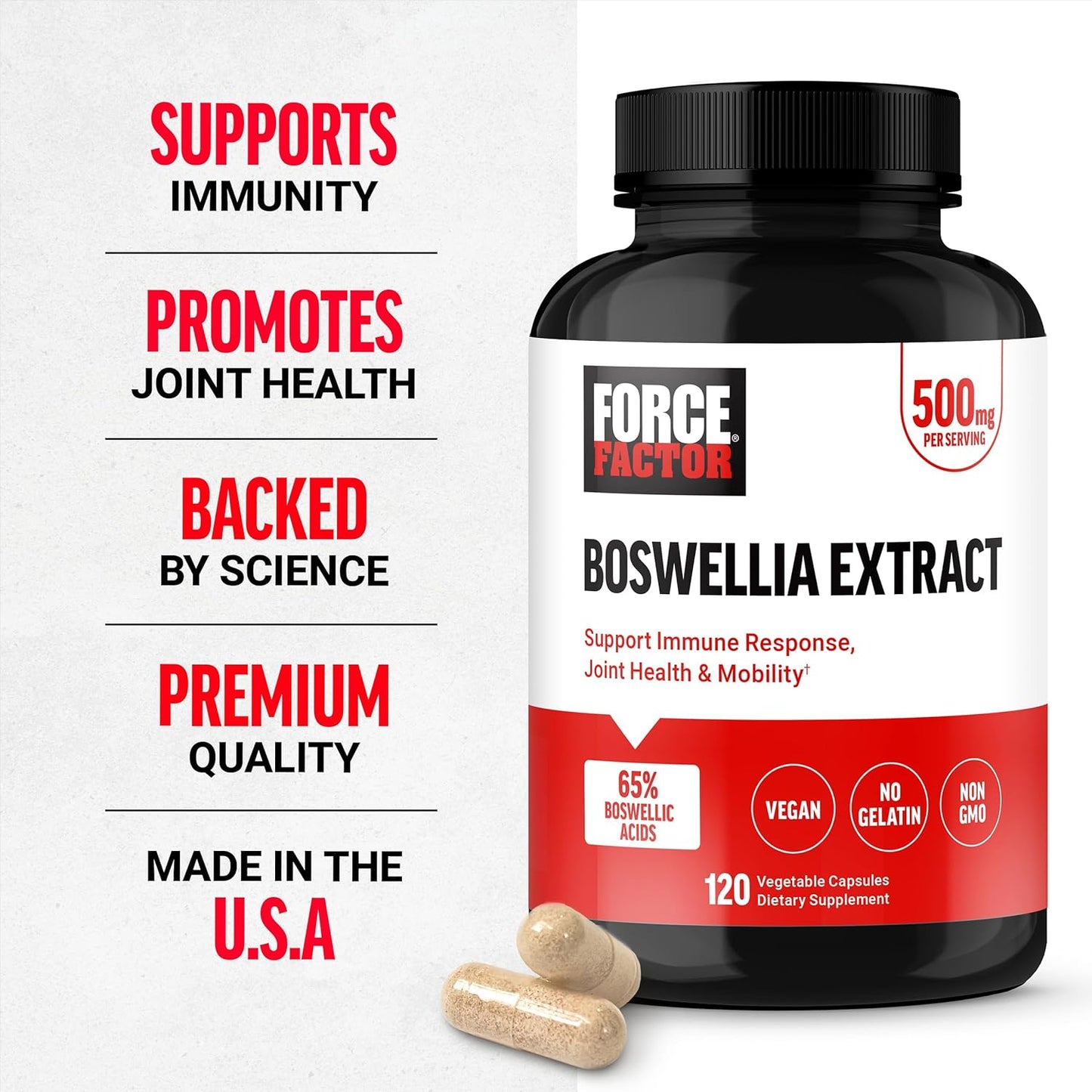 Premium Boswellia Serrata Extract Capsules for Immune Support and Joint Health - Vegan, Non-GMO Supplement for Women and Men, 120 Capsules