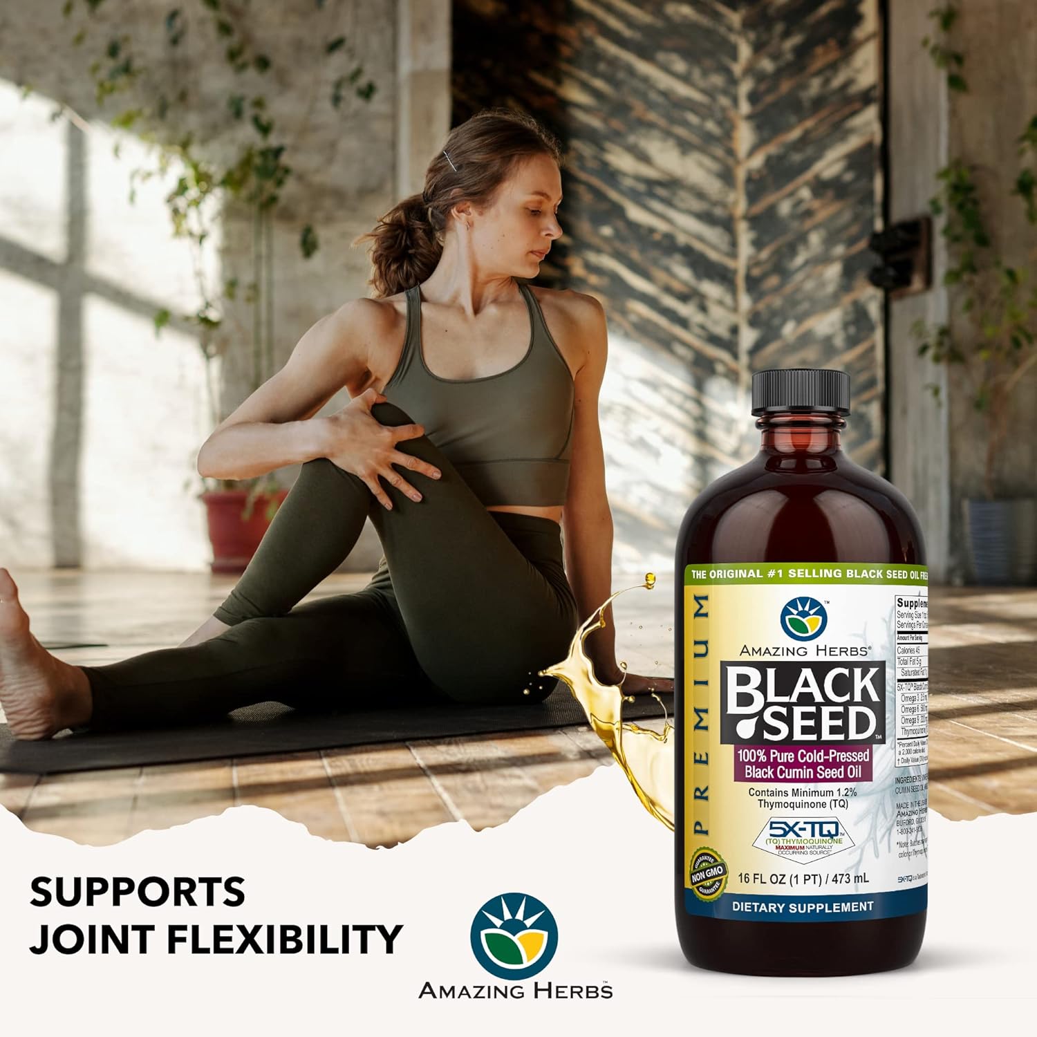 Premium Cold Pressed Black Seed Oil - Gluten Free, Non GMO - Supports Digestive Health, Immune System, Brain Function - 16 Fl Oz (Pack of 2)