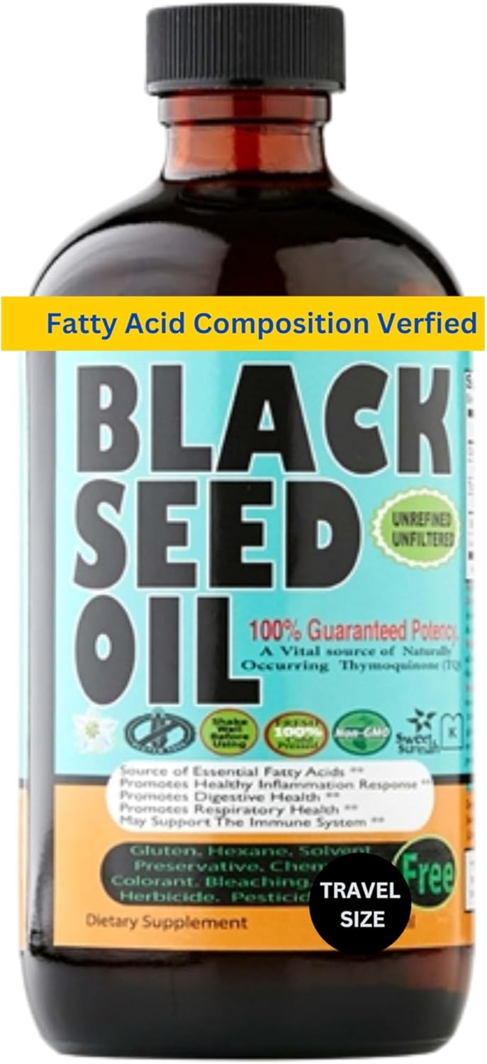 Premium Cold Pressed Black Seed Oil for Digestive Health, Immune Support, and Joint Mobility - 4 Fl Oz - Gluten Free & Non GMO
