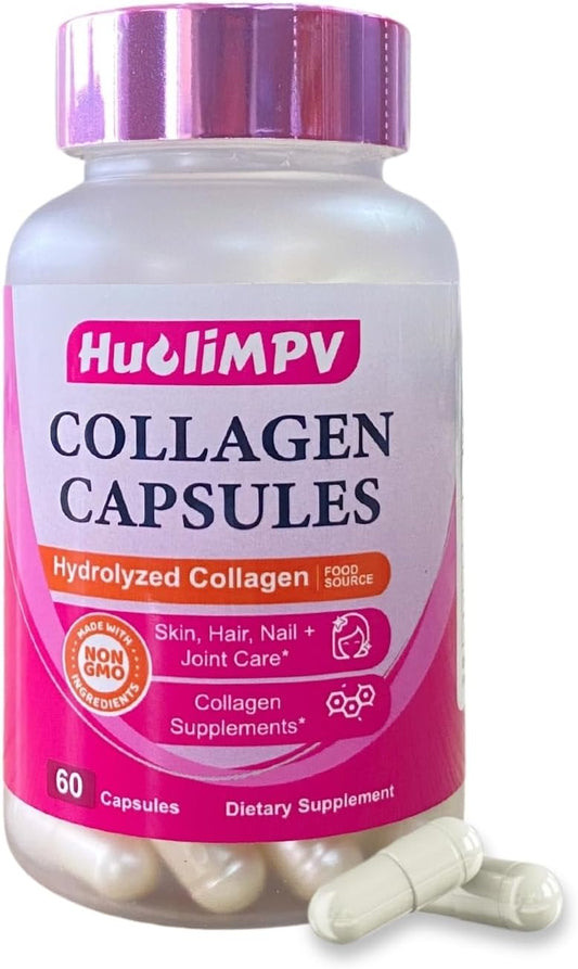 Premium Collagen Capsules for Skin, Hair, and Nails - Hydrolyzed Collagen Peptides Supplement by HuoliMpv