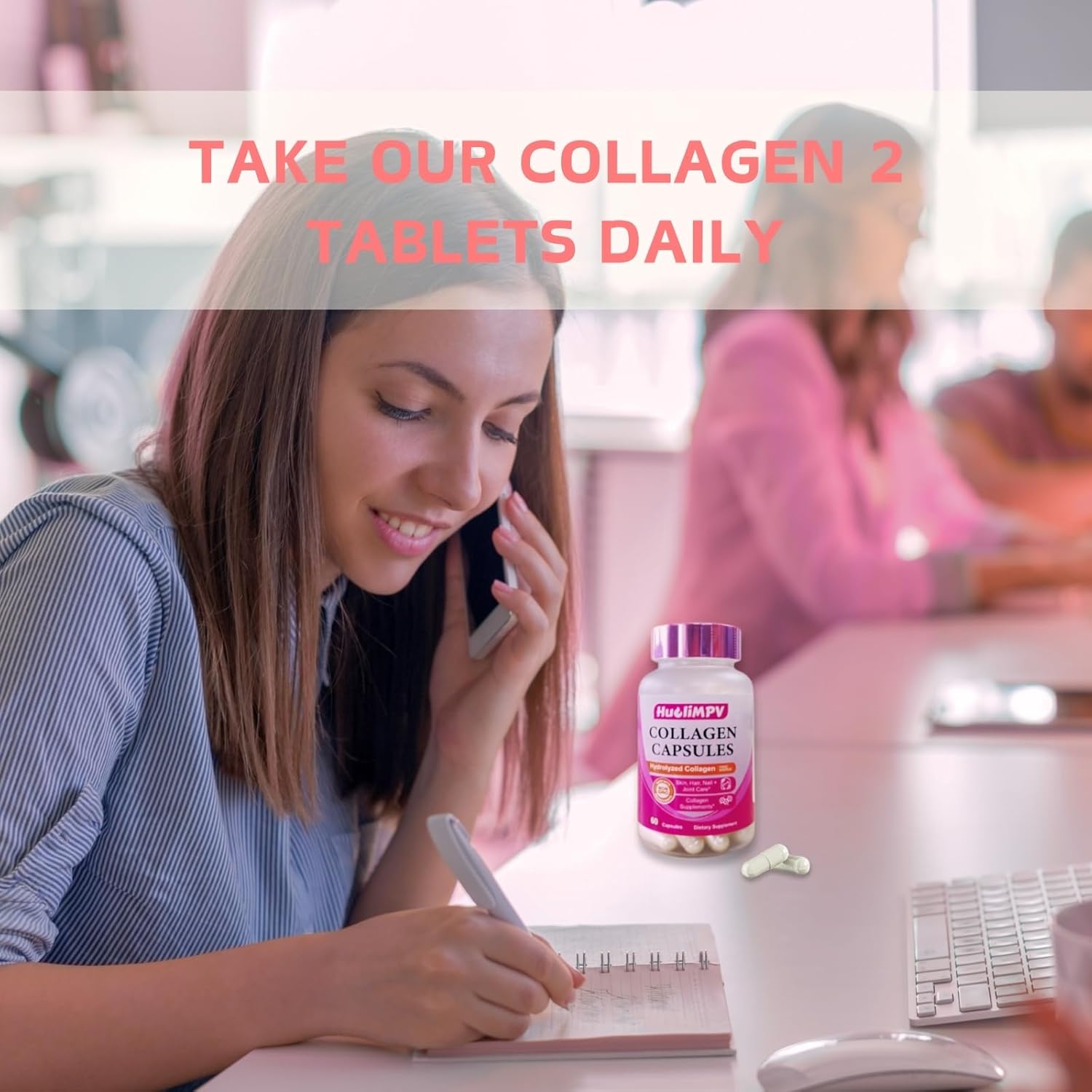 Premium Collagen Capsules for Skin, Hair, and Nails - Hydrolyzed Collagen Peptides Supplement by HuoliMpv