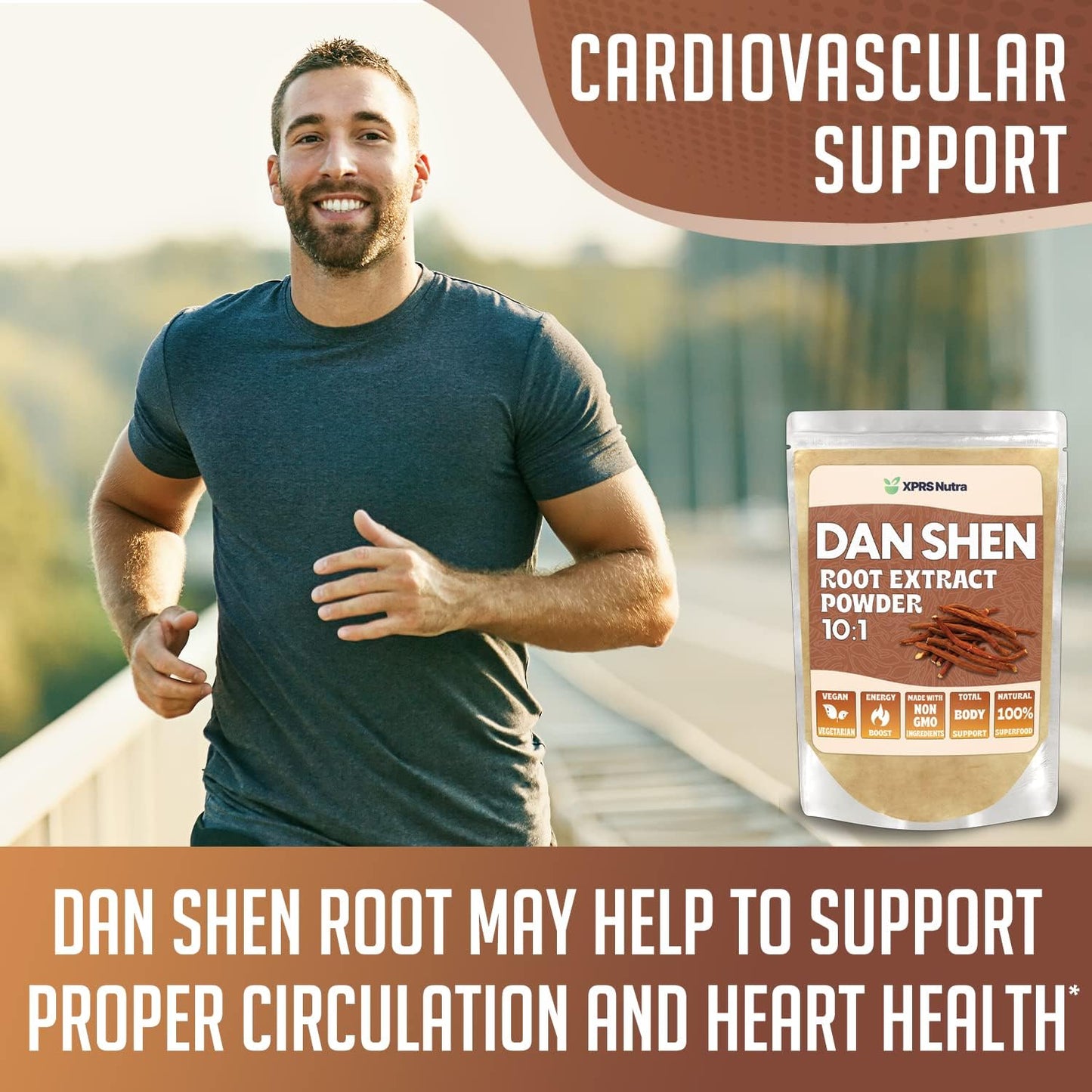 Premium Dan Shen Root Extract Powder 10:1 - Concentrated Red Sage Powder (16 oz) - Vegan-Friendly Herbal Supplement