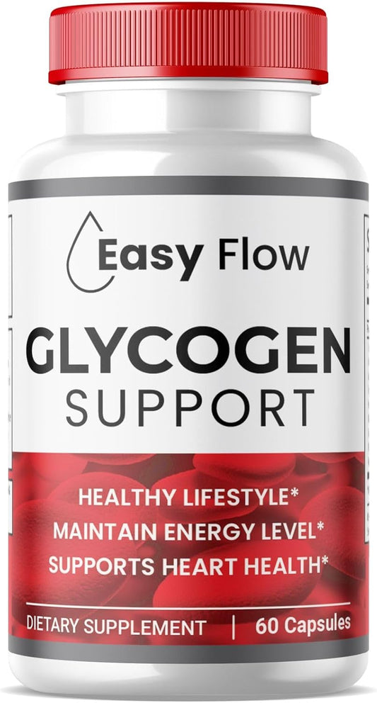 Premium Easy Flow Glycogen Support Capsules - Natural Glycogen Optimizer for Blood Vessel Health (60 Count)