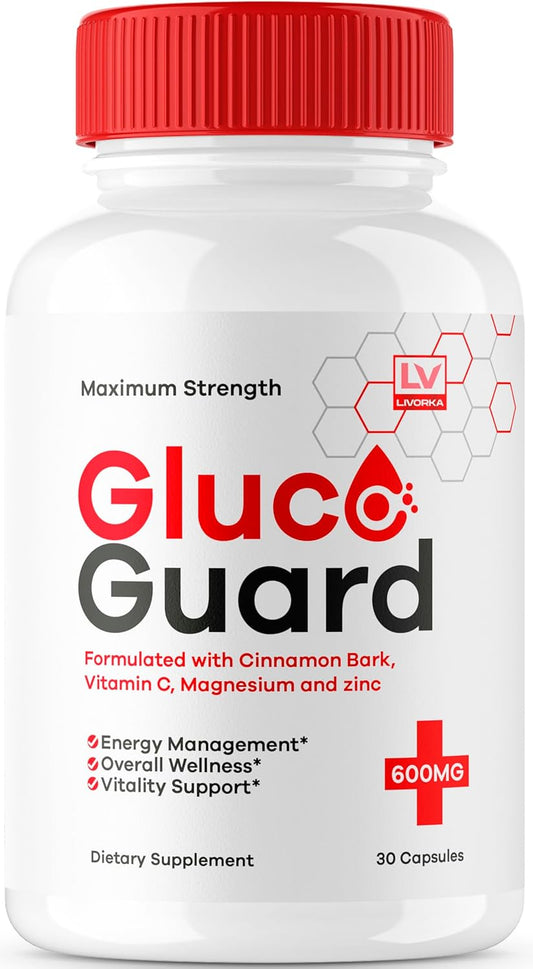 Premium GlucoGuard Blood Support Capsules - Natural Formula for Glucose Control - 30 Pills, 1 Month Supply