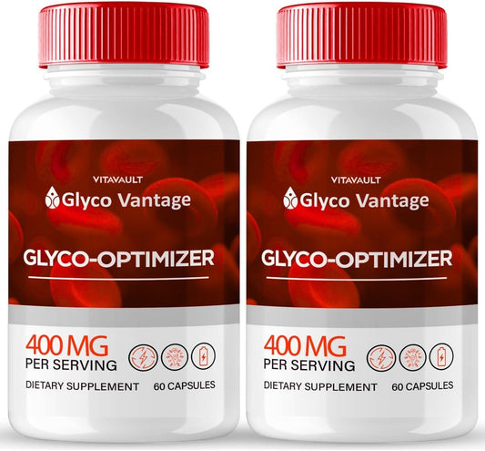 Premium GlycoVantage Capsules - Official Formula for Stable Glyco Levels - Maximum Strength All Natural Pills - Supports Healthy Lifestyle - Glyco Vantage Reviews (2 Pack)