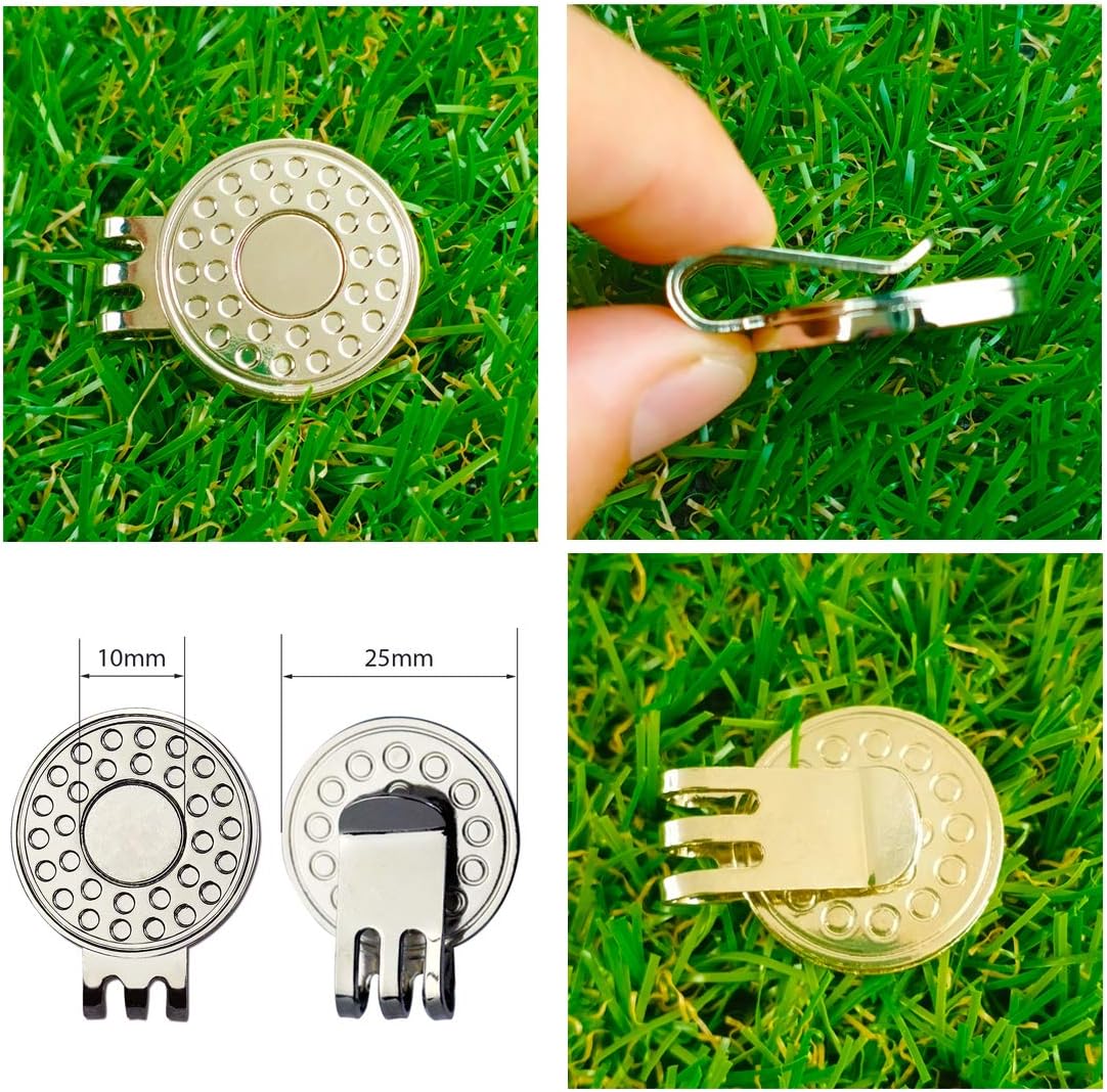 Premium Golf Ball Marker Value Set with Hat Clips for Men and Women Golfers - 4 Mixed Markers Included