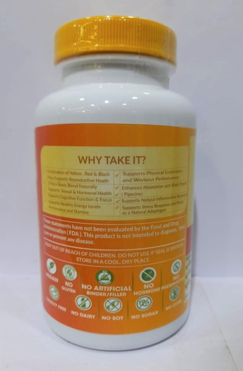 Premium GoodlifePick Peruvian Maca Root Capsules - 150 ct - Red, Yellow, Black Maca Extract - Non-GMO, Vegan - No Fillers