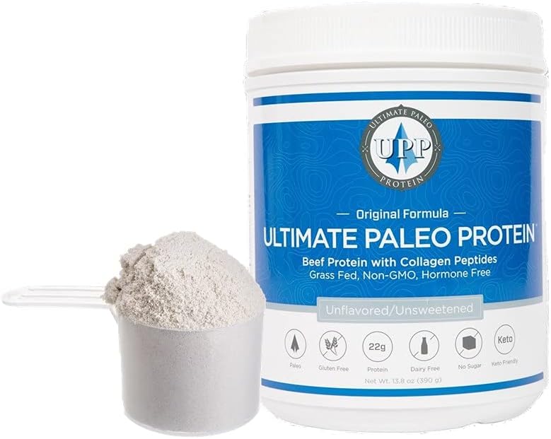 Premium Grass Fed Beef Protein Powder - 15 Servings, Unflavored, Paleo, Non-GMO, Gluten Free, Dairy Free, Keto Friendly, No Artificial Additives
