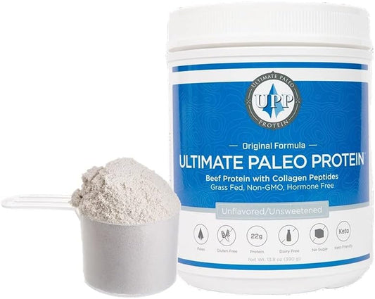 Premium Grass Fed Beef Protein Powder - 15 Servings, Unflavored, Paleo, Non-GMO, Gluten Free, Dairy Free, Keto Friendly, No Artificial Additives