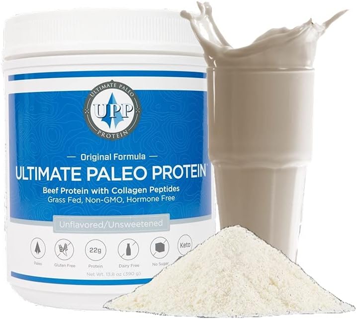 Premium Grass Fed Beef Protein Powder - 15 Servings, Unflavored, Paleo, Non-GMO, Gluten Free, Dairy Free, Keto Friendly, No Artificial Additives