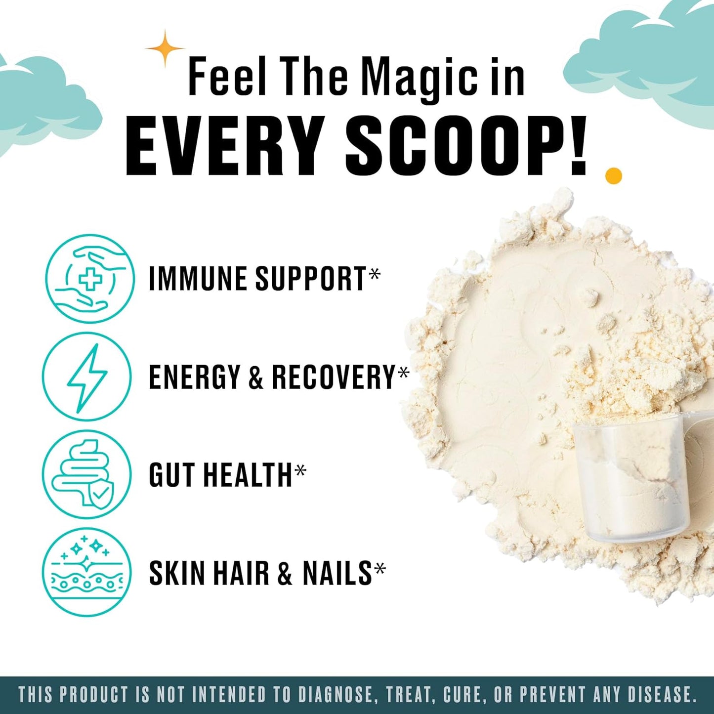 Premium Grass-Fed Bovine Colostrum Powder for Immune & Gut Health Support - Energy, Recovery, Hair, Skin, Nails - 100% Natural, Unflavored - 60g