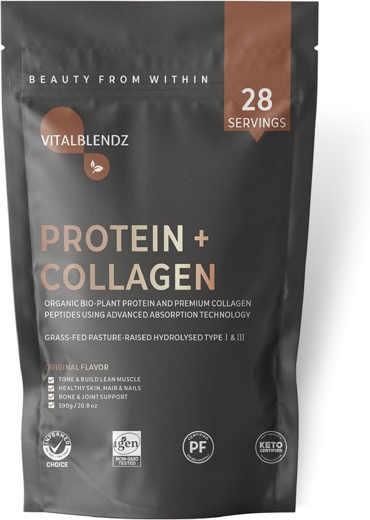 Premium Hydrolyzed Collagen Powder for Skin, Hair, Nails, and Joints - Unflavored Protein Supplement for Men and Women - 20.8oz