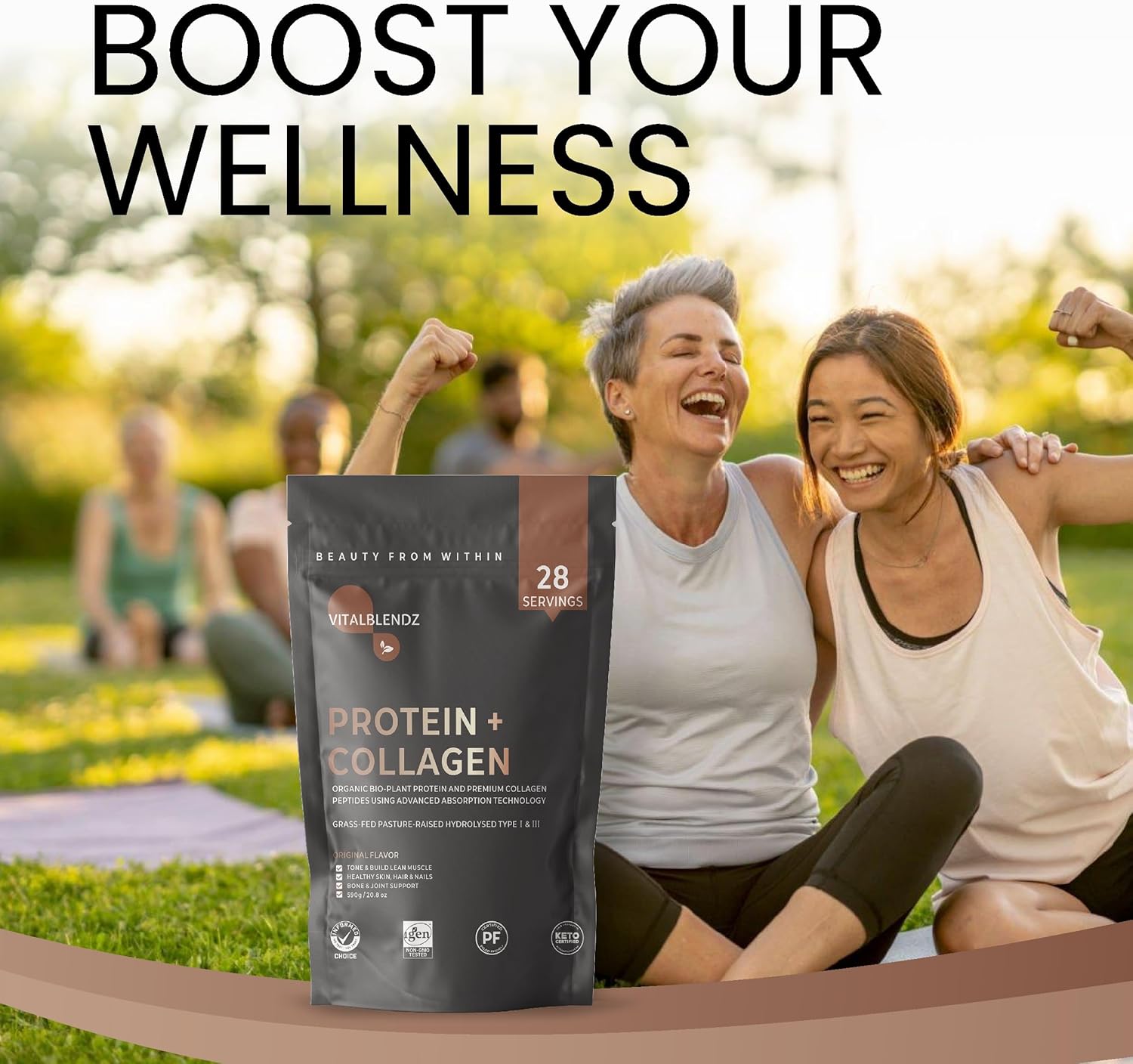Premium Hydrolyzed Collagen Powder for Skin, Hair, Nails, and Joints - Unflavored Protein Supplement for Men and Women - 20.8oz