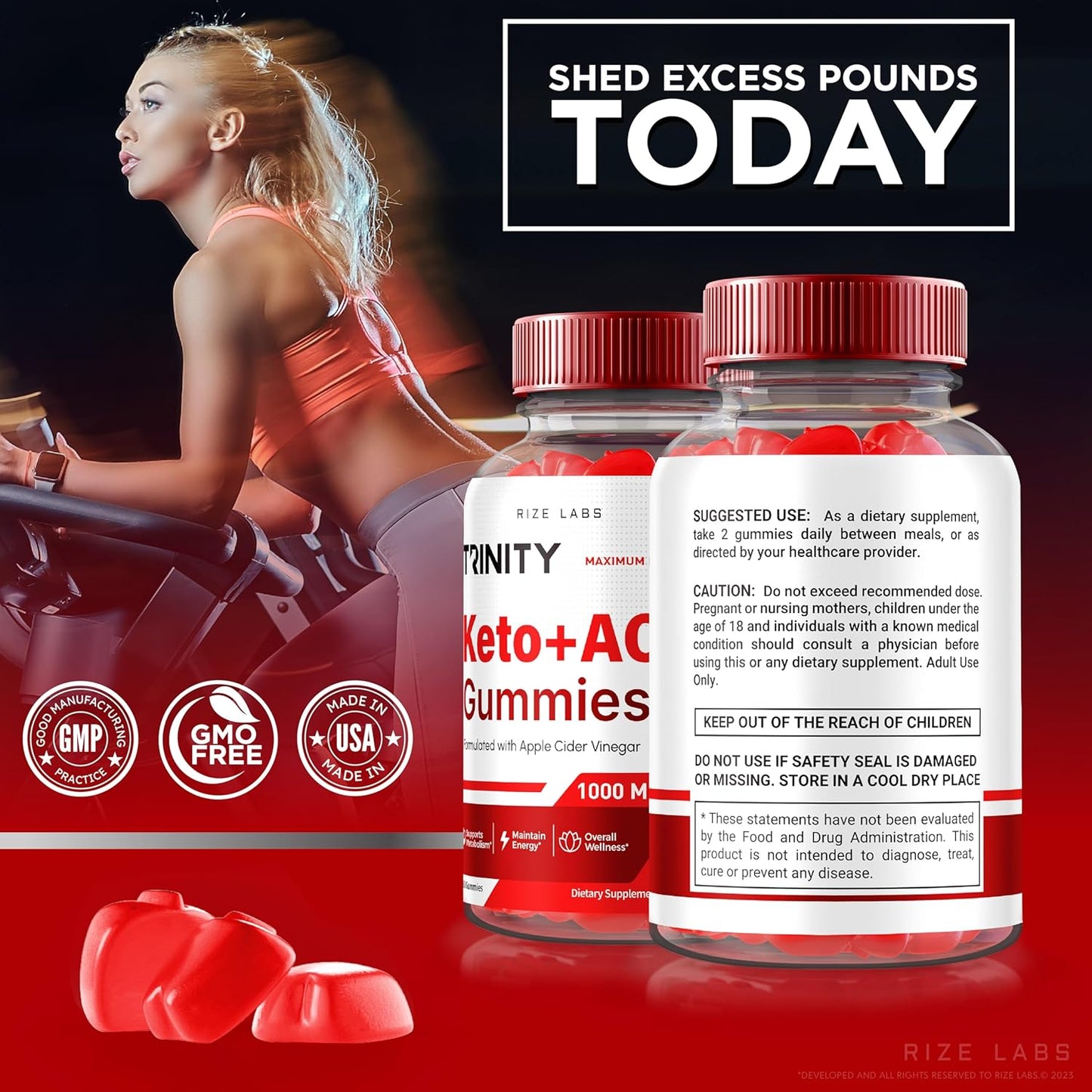 Premium Keto + ACV Gummies for Advanced  Slimming Formula  - Pack of 2, Natural Apple Cider Vinegar Supplement - 120 Gummies, 500 mg