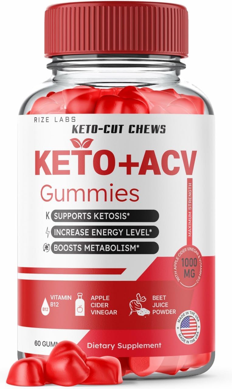 Premium Keto-Cut Chews with ACV for Advanced  Slimming Formula  - Maximum Strength Keto + ACV Gummies - 60 Count