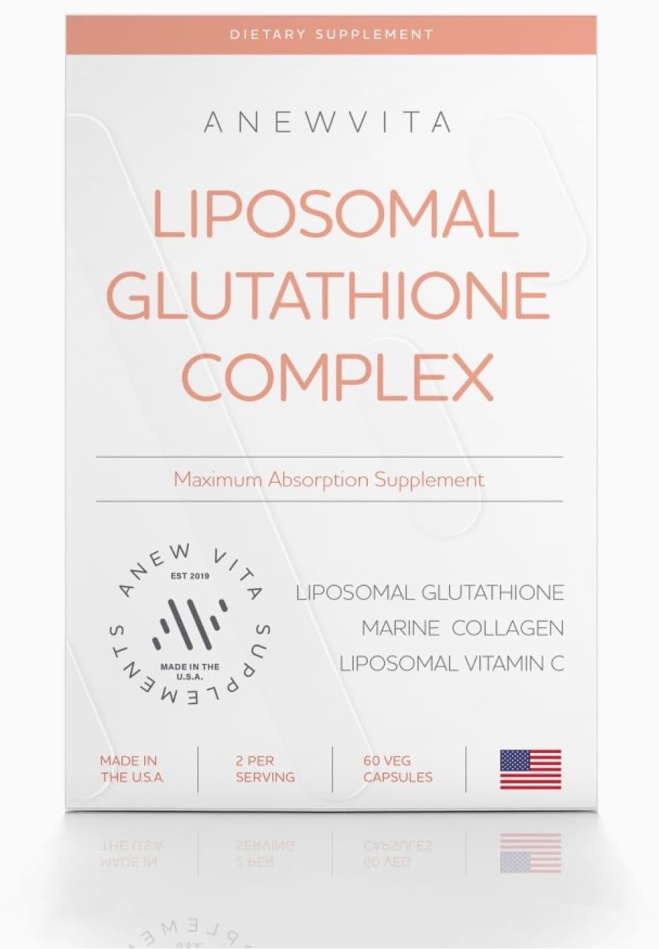 Premium Liposomal Glutathione Supplement with Marine Collagen, Vitamin C - Skin Care - Enhanced Absorption Formula for Radiant Skin, Detox & Antioxidant Support - 60 Capsules
