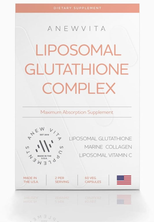 Premium Liposomal Glutathione Supplement with Marine Collagen, Vitamin C - Skin Care - Enhanced Absorption Formula for Radiant Skin, Detox & Antioxidant Support - 60 Capsules