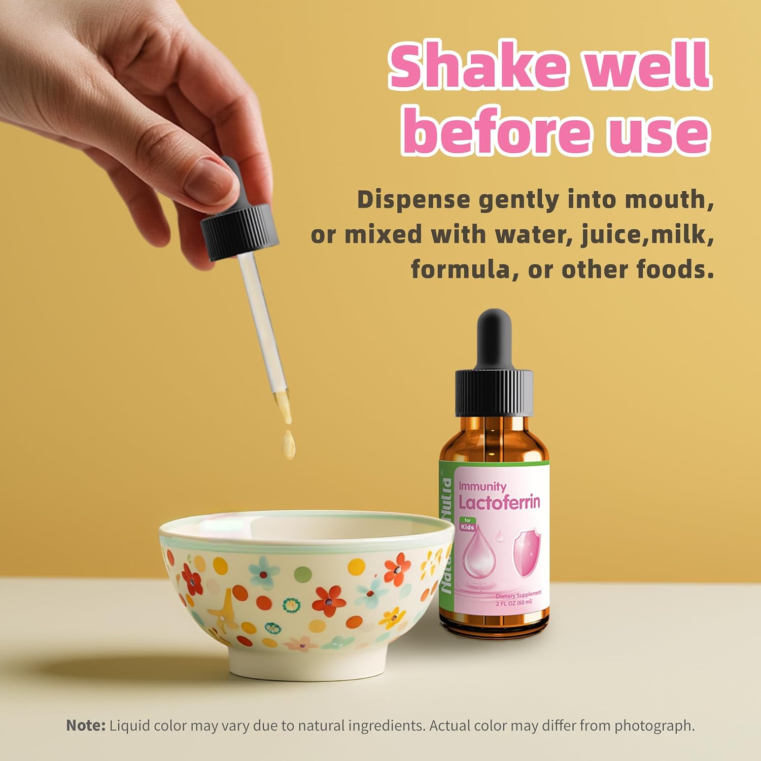 Premium Liquid Lactoferrin for Baby, Infant, Kids and Children - Non-GMO, Kosher - 2 Fl Oz