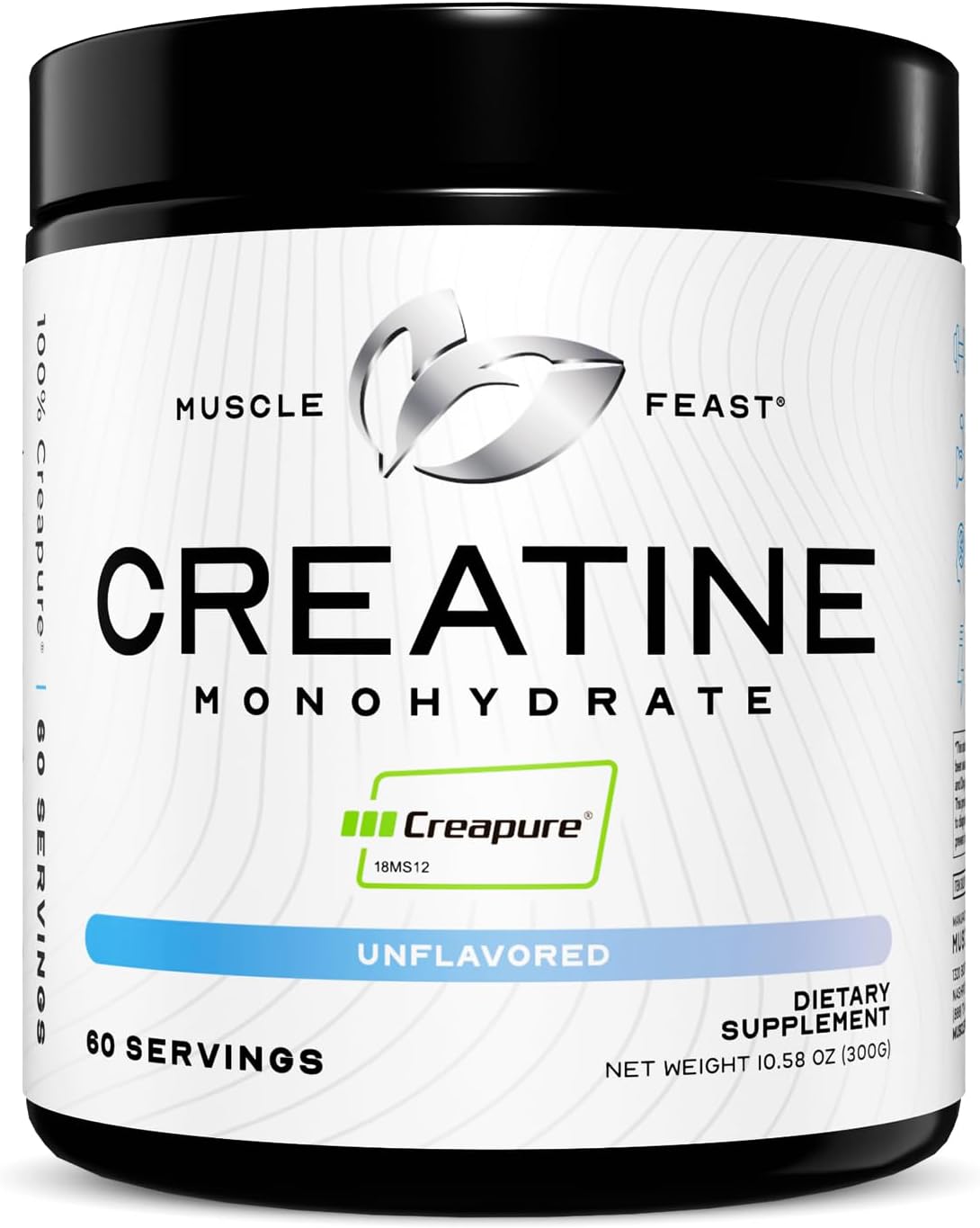 Premium Muscle Feast Isolate & Creatine Bundle - Whey Protein Isolate (Unflavored, 2lb) + Creatine Powder (Unflavored, 300g) - Vegetarian & Gluten Free