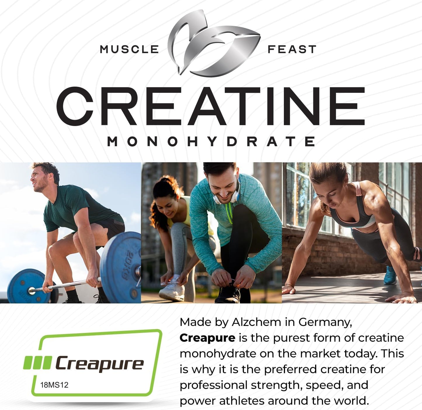Premium Muscle Feast Isolate & Creatine Bundle - Whey Protein Isolate (Unflavored, 2lb) + Creatine Powder (Unflavored, 300g) - Vegetarian & Gluten Free