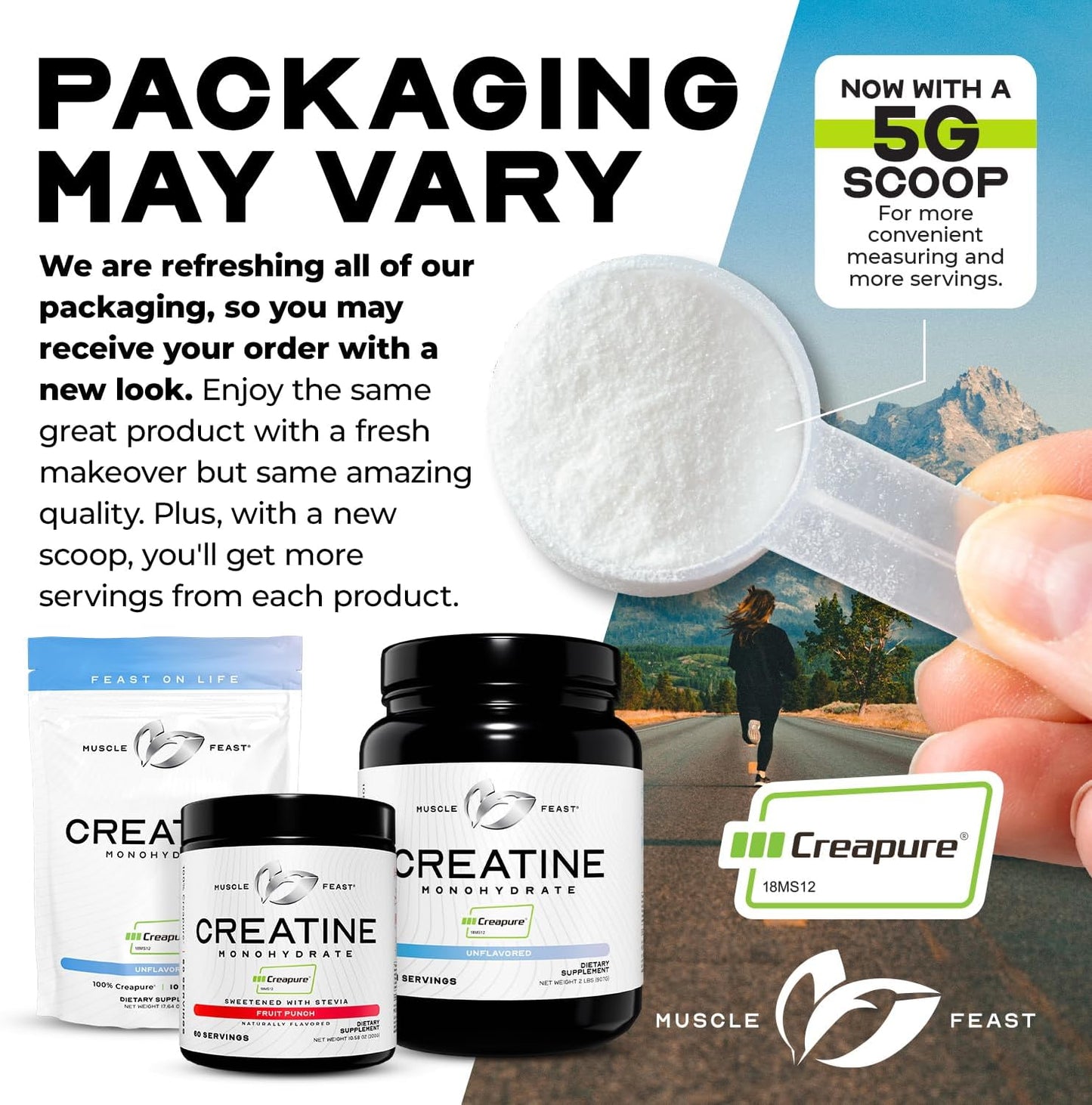 Premium Muscle Feast Isolate & Creatine Bundle - Whey Protein Isolate (Unflavored, 2lb) + Creatine Powder (Unflavored, 300g) - Vegetarian & Gluten Free