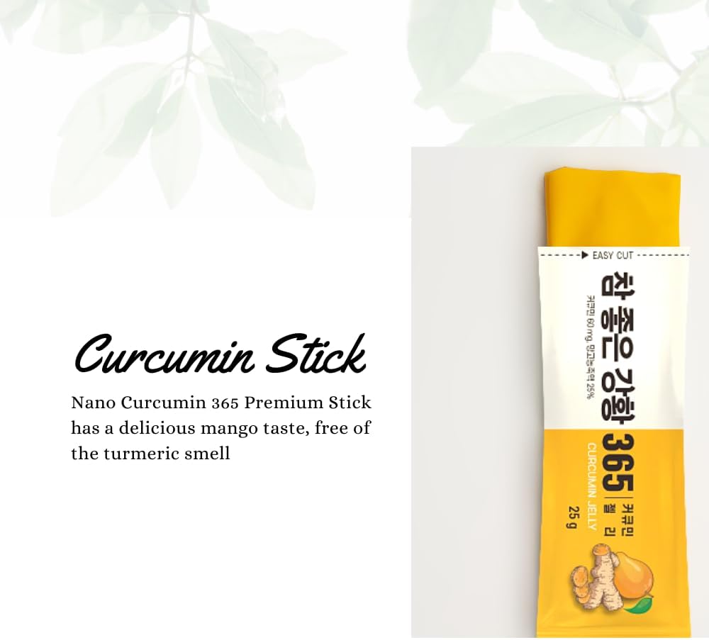 Premium NANO 365 Curcumin Collagen Stick - 500mg Peptides with Vitamin C & E. Supports Skin, Hair, Nails & Joints with Mango Flavor