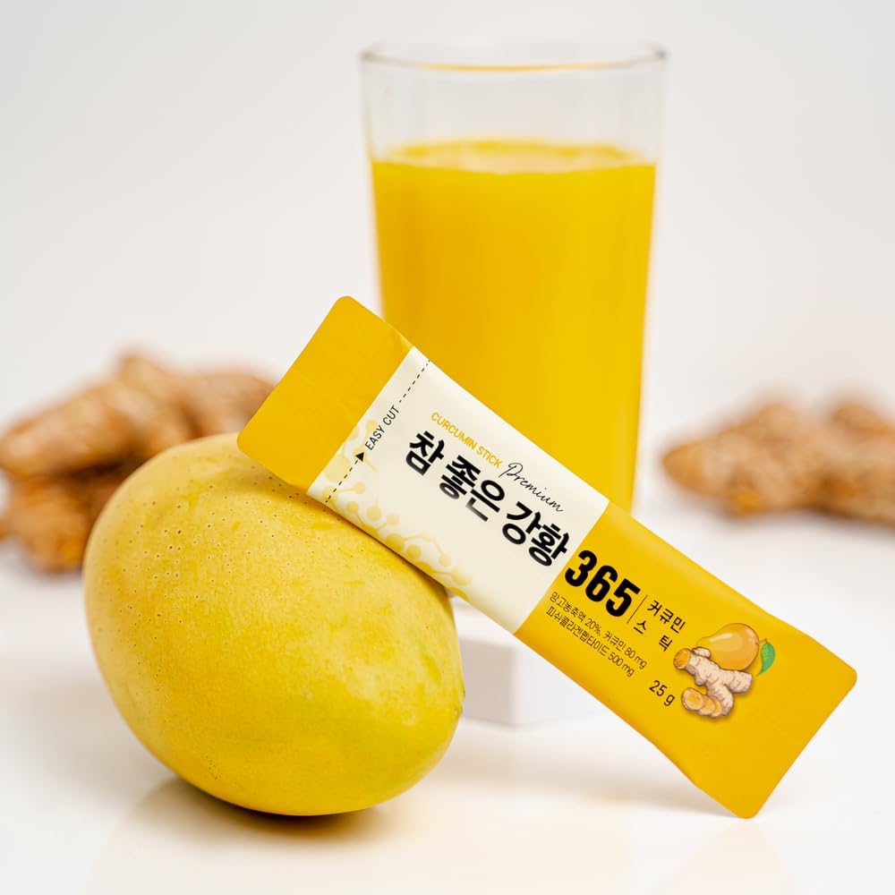 Premium NANO 365 Curcumin Collagen Stick - 500mg Peptides with Vitamin C & E. Supports Skin, Hair, Nails & Joints with Mango Flavor