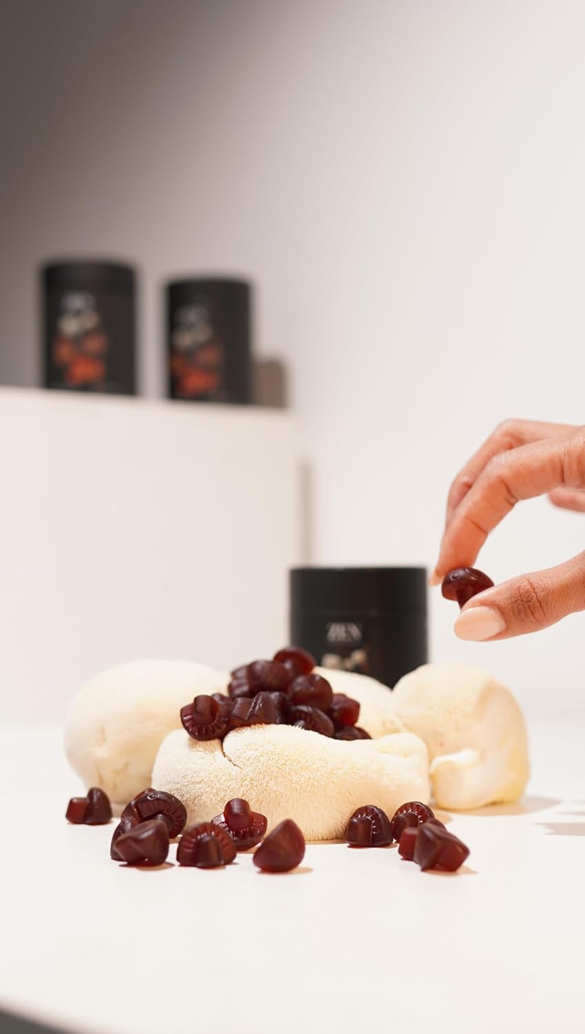 Premium NAO Zen 10-in-1 Mushroom Gummies: Brain, Immune & Energy Support - Reishi, Lion’s Mane, Chaga, Cordyceps, Shiitake, Maitake & Turkey Tail - Non-GMO, Vegan, USA Made