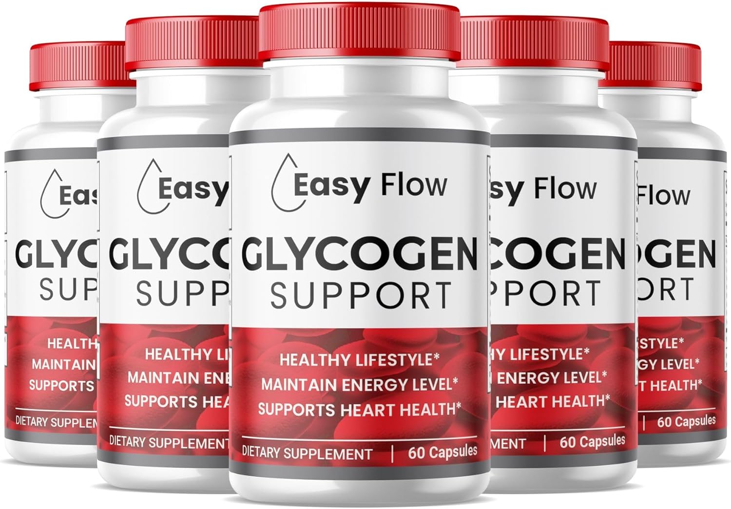 Premium Natural Glycogen Support Capsules (300 ct) - EasyFlow Formula for Clean Blood Vessels - 5 Pack Easy Flow Glyco Optimizer Formula