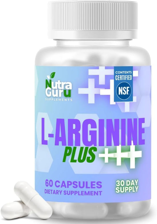 Premium Non-GMO L-Arginine & L-Citrulline Blend - 60 Capsules for Wellness & Fitness Support by Nutra Guru