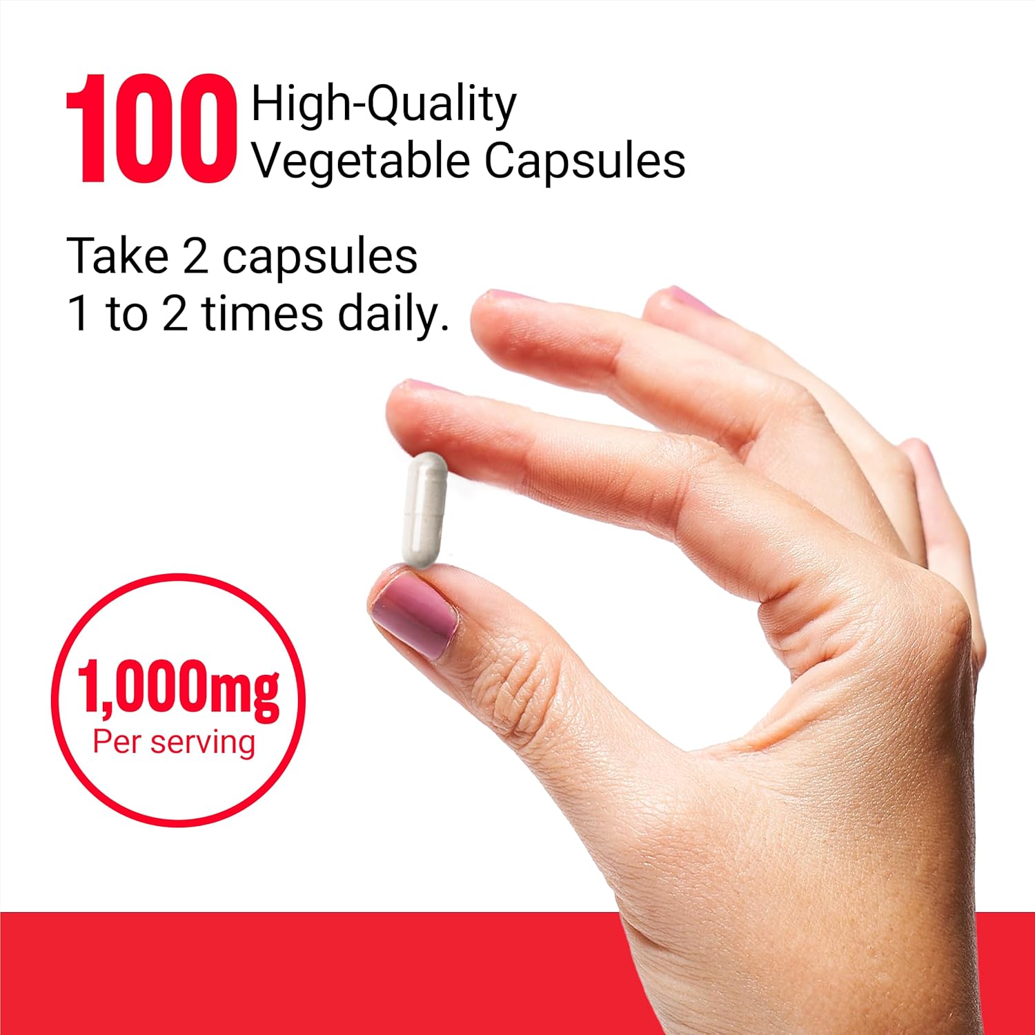 Premium Non-GMO Panax Ginseng Supplement for Energy, Clarity, and Well Being - 100 Vegan Capsules