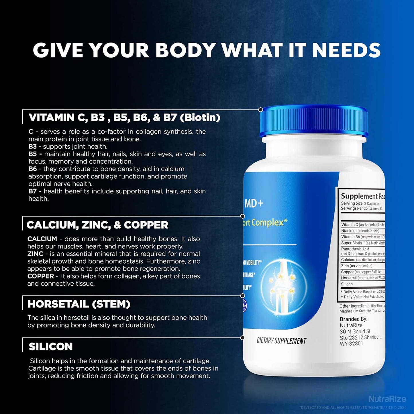 Premium NutraRize Arthro MD+ Capsules - Natural Formula for Joint Support, Flexibility, and Mobility - 60 Capsules