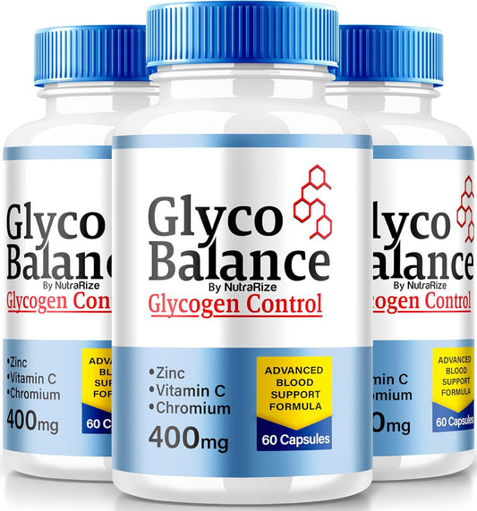 Premium NutraRize Glyco Balance Capsules - 3 Pack (180 Capsules) | All Natural Formula for Glycogen Support and Overall Health - Review of GlycoBalance Pro Pastillas