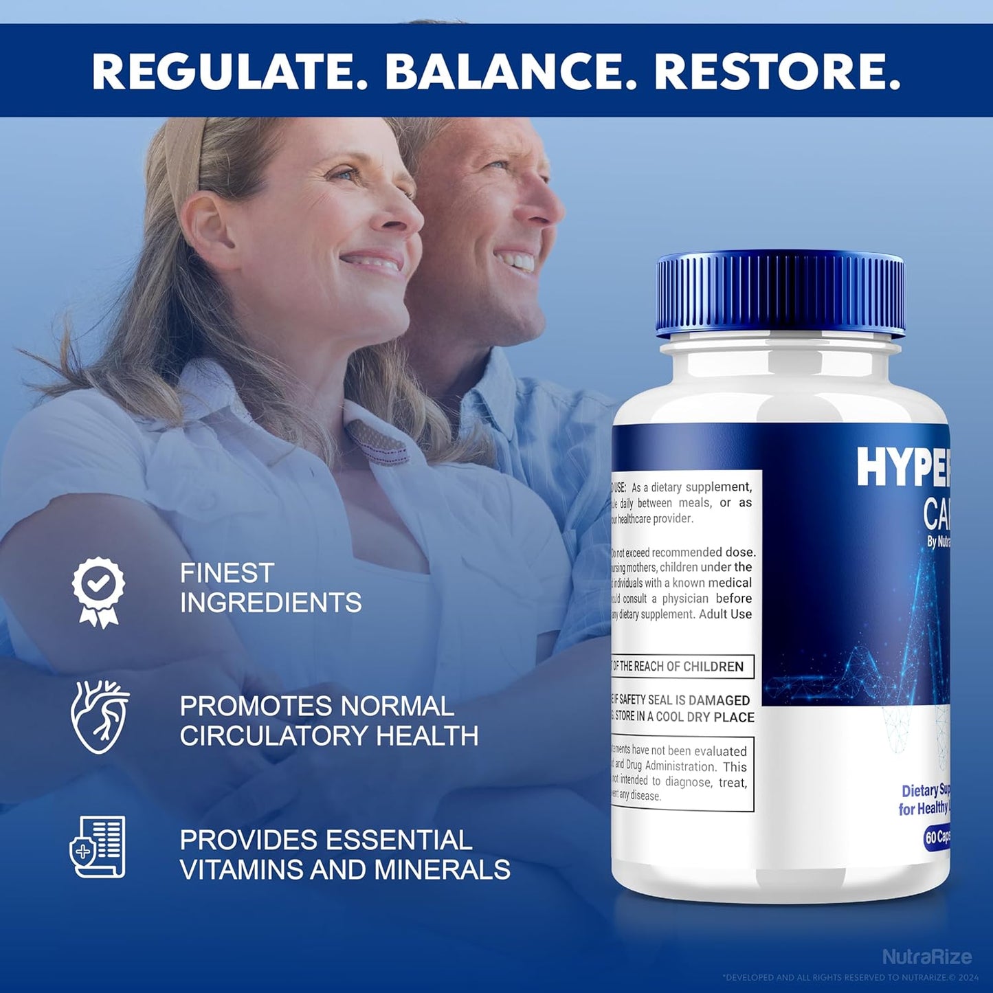 Premium NutraRize Hyperton Capsules: Natural Blood Vessel Cleaner Supplement for Health & Wellness (60 Capsules)