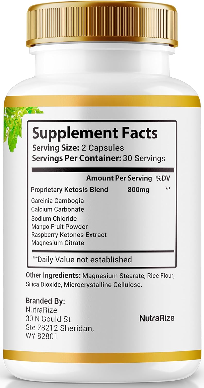 Premium NutraRize Slim Leaf Keto Capsules for Daily Energy and Fitness Support - Ultra-Pure Formula for Slim Leaf Detox and Cleanse - 60 Capsules for a Premium Keto Lifestyle