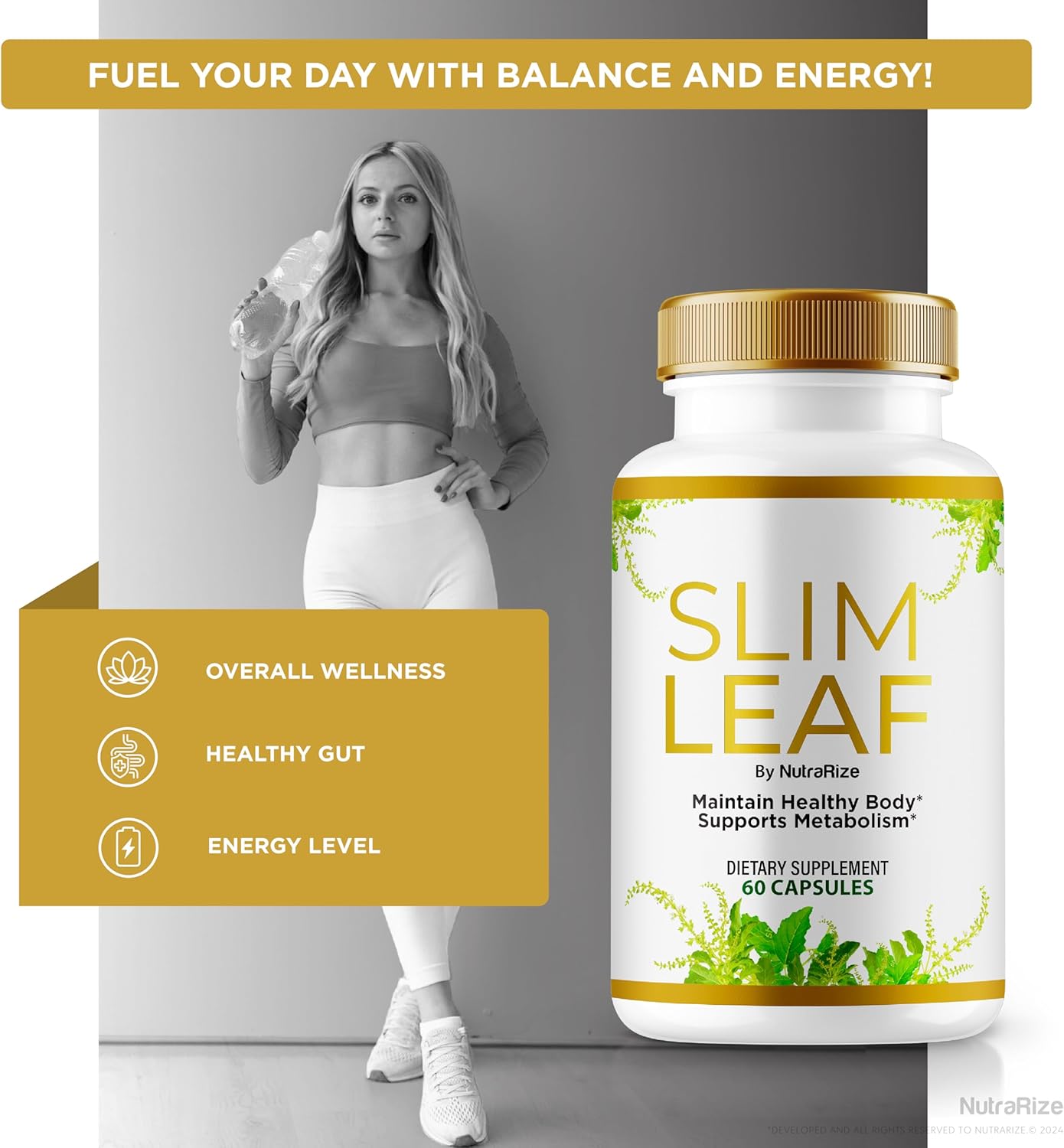 Premium NutraRize Slim Leaf Keto Capsules for Daily Energy and Fitness Support - Ultra-Pure Formula for Slim Leaf Detox and Cleanse - 60 Capsules for a Premium Keto Lifestyle