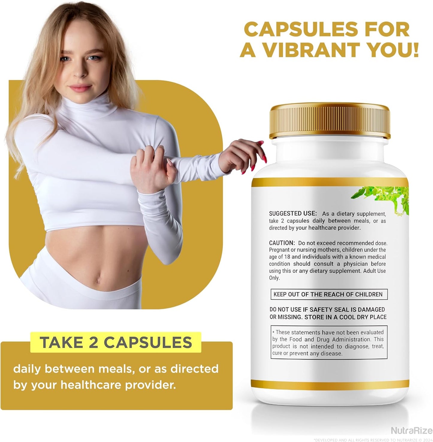 Premium NutraRize Slim Leaf Keto Capsules for Daily Energy and Fitness Support - Ultra-Pure Formula for Slim Leaf Detox and Cleanse - 60 Capsules for a Premium Keto Lifestyle