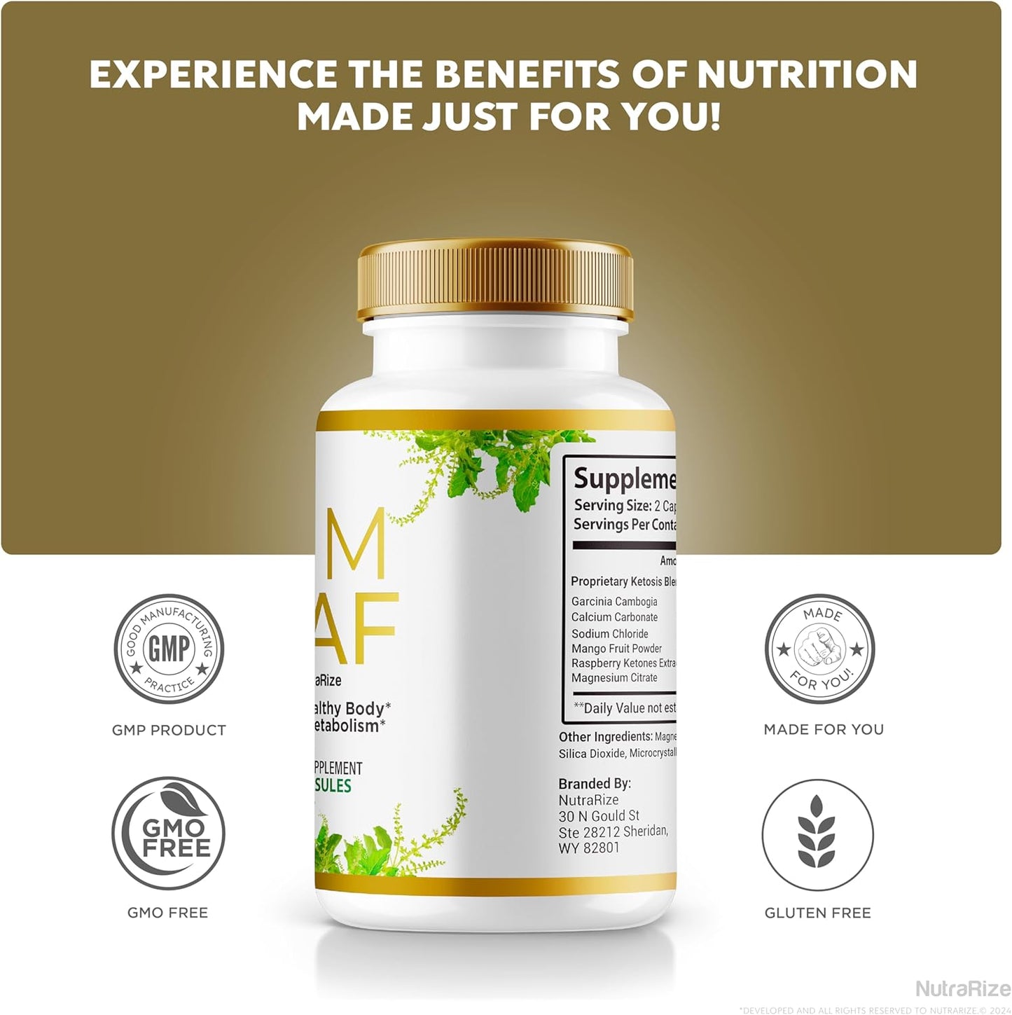 Premium NutraRize Slim Leaf Keto Capsules for Daily Energy and Fitness Support - Ultra-Pure Formula for Slim Leaf Detox and Cleanse - 60 Capsules for a Premium Keto Lifestyle