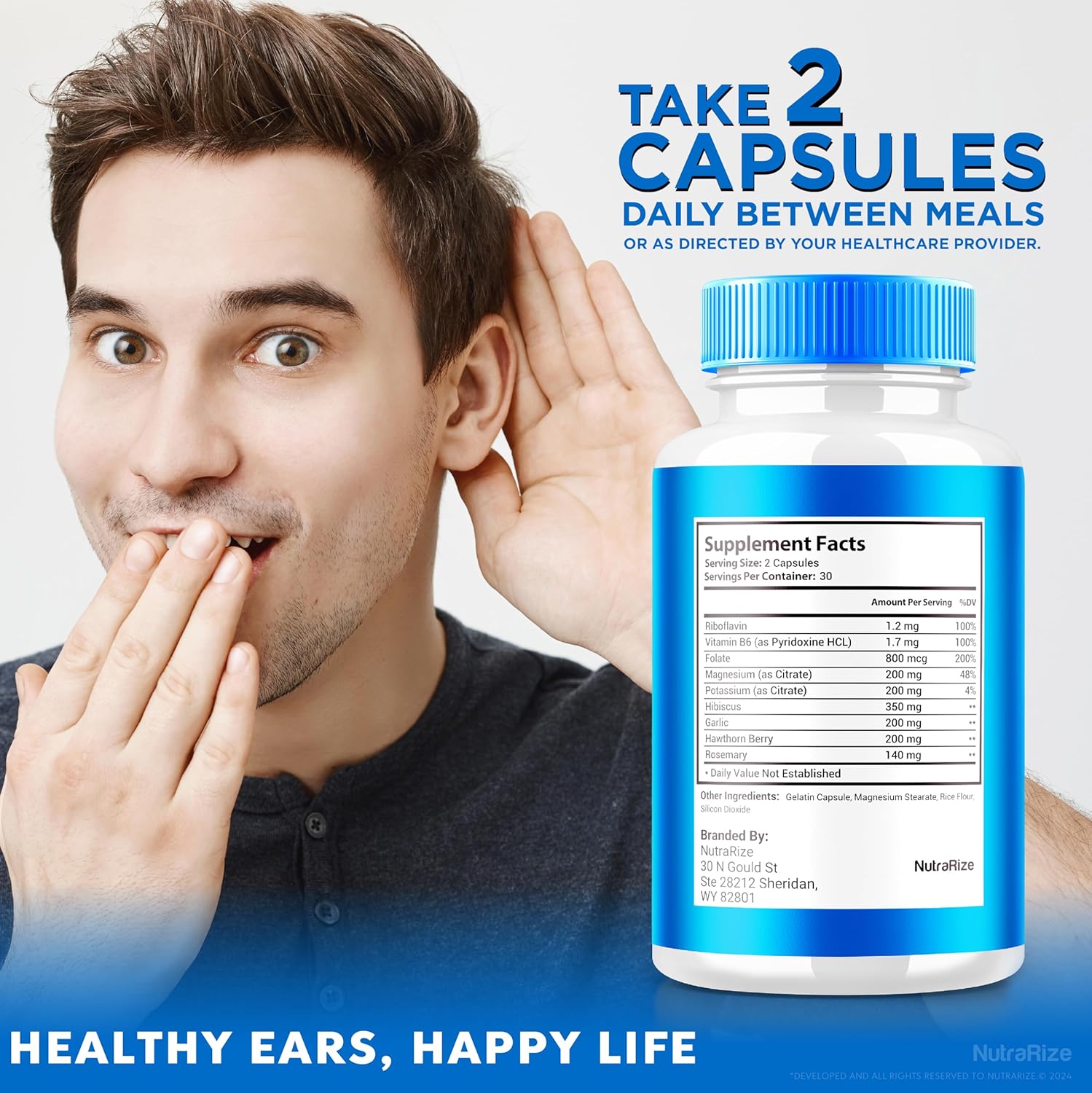 Premium NutraRize Tonosin Pro Max Capsules - Official Ear Health Formula - All-Natural Supplement for Inner Ear Health - Hearing Support - 300 Capsules