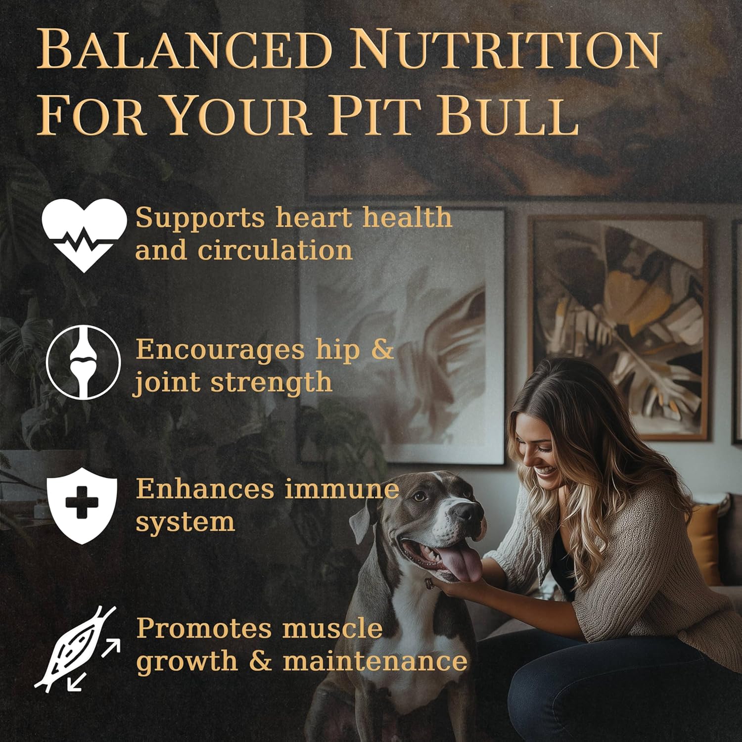 Premium Pit Bull Multivitamin Supplements, 90 Count, Made in USA with Real Bacon for Balanced Nutrition and Optimal Health