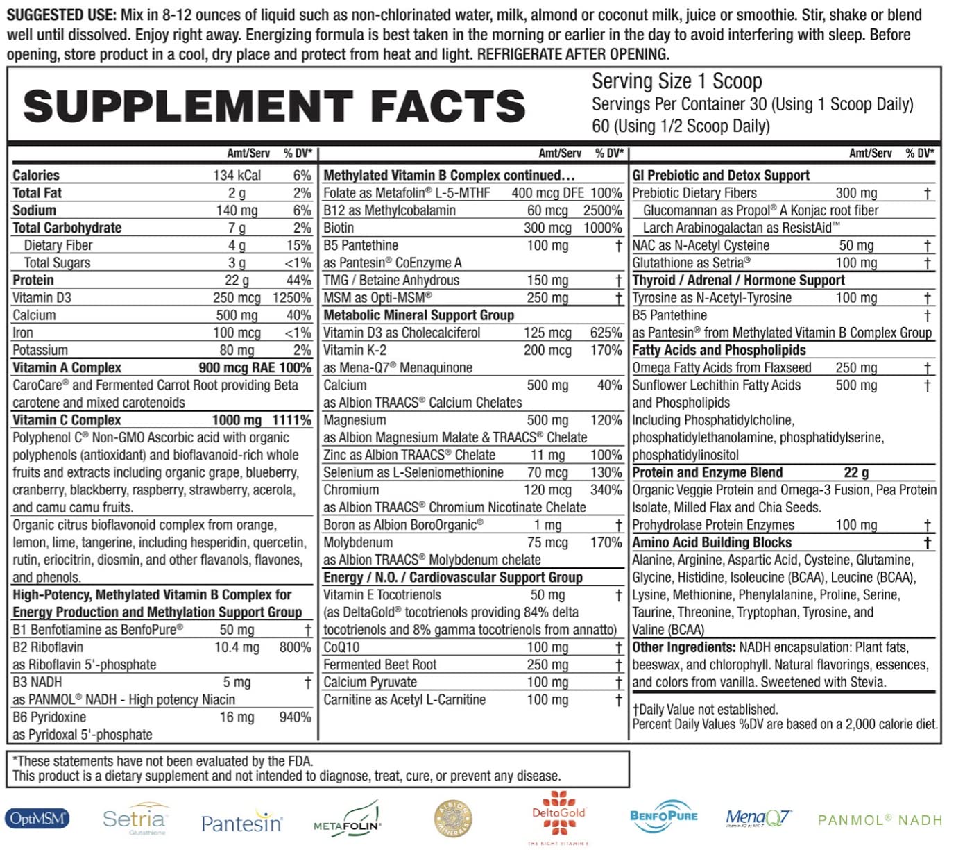 Premium Plant-Based Vanilla Veggie Protein Powder with Omega 3 Fusion - 100% Natural Pea Protein Isolate - Low Carb, Keto, Dairy Free - 30 Day Supply by Dr. Tennant