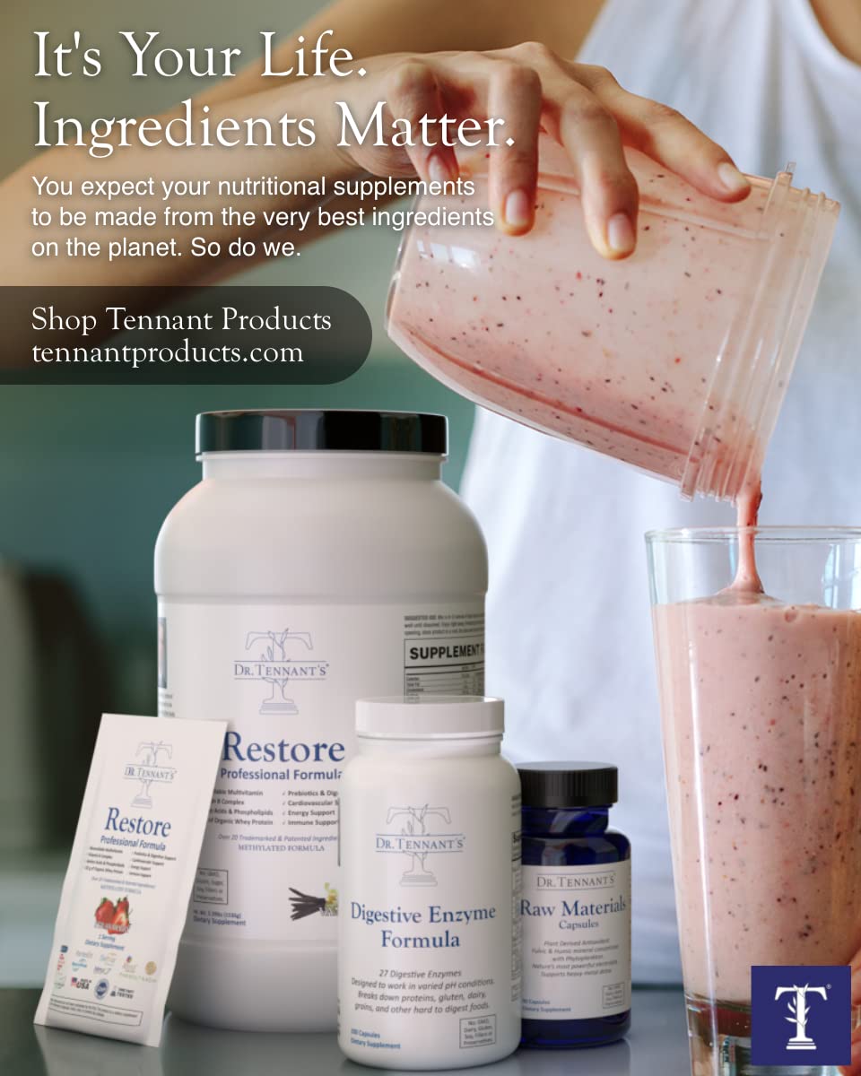 Premium Plant-Based Vanilla Veggie Protein Powder with Omega 3 Fusion - 100% Natural Pea Protein Isolate - Low Carb, Keto, Dairy Free - 30 Day Supply by Dr. Tennant