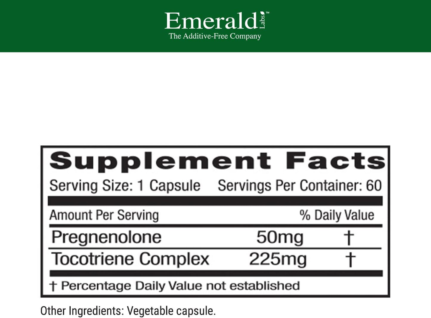 Premium Pregnenolone 50mg Supplement for Brain Health, Immune Support & Hormonal Balance - Gluten-Free - 60 Capsules
